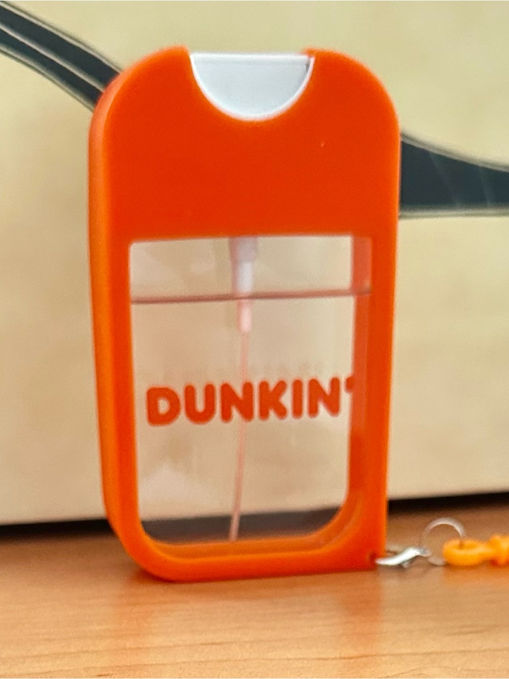 Orange Portable Dunkin’ Hand Sanitizer Keychain